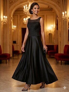 JS Signature / JS Collections Vintage Black Evening Gown, Size 4